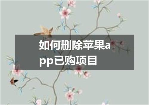 如何删除苹果app已购项目