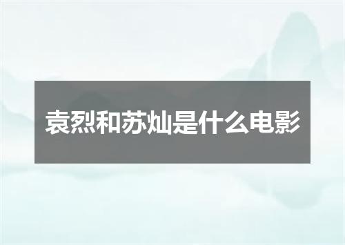 袁烈和苏灿是什么电影