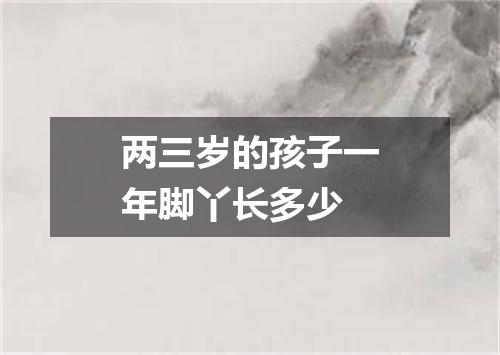 两三岁的孩子一年脚丫长多少