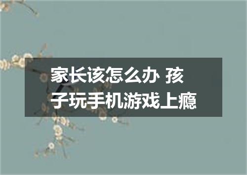 家长该怎么办 孩子玩手机游戏上瘾