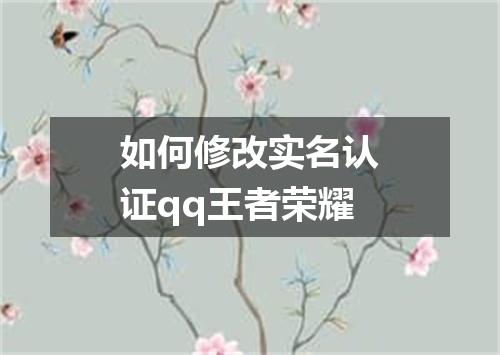 如何修改实名认证qq王者荣耀
