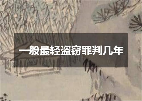 一般最轻盗窃罪判几年