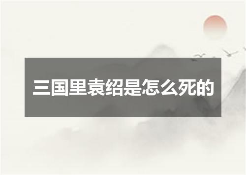 三国里袁绍是怎么死的