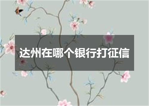 达州在哪个银行打征信