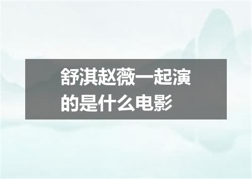 舒淇赵薇一起演的是什么电影