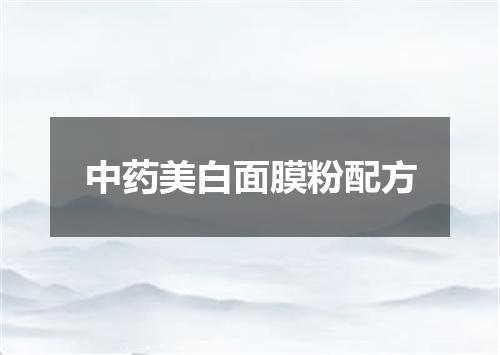 中药美白面膜粉配方