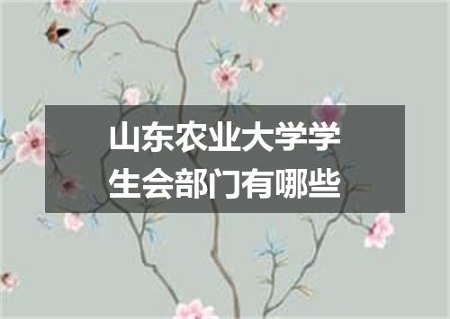 山东农业大学学生会部门有哪些