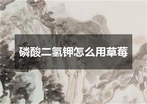 磷酸二氢钾怎么用草莓