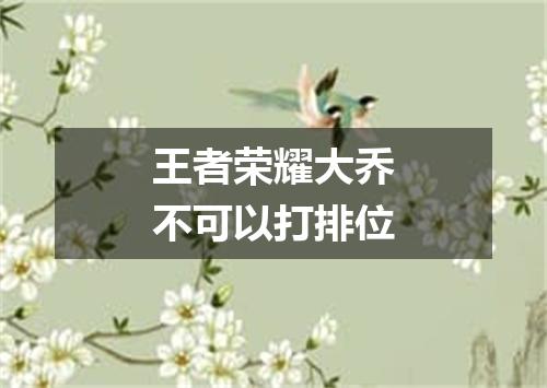 王者荣耀大乔不可以打排位