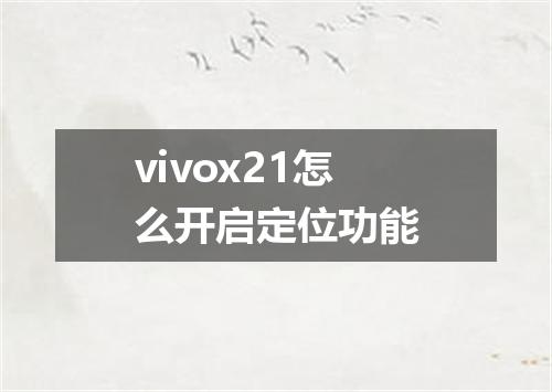 vivox21怎么开启定位功能