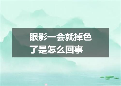 眼影一会就掉色了是怎么回事