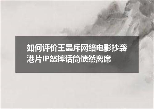 如何评价王晶斥网络电影抄袭港片IP怒摔话筒愤然离席