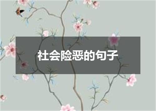 社会险恶的句子