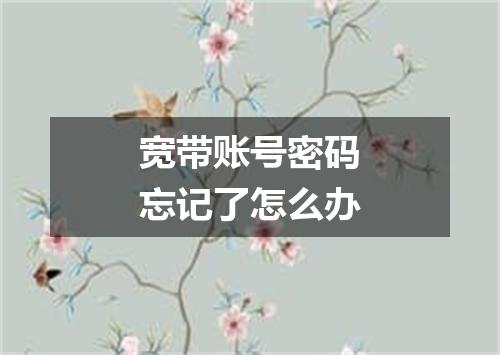 宽带账号密码忘记了怎么办