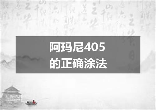 阿玛尼405的正确涂法