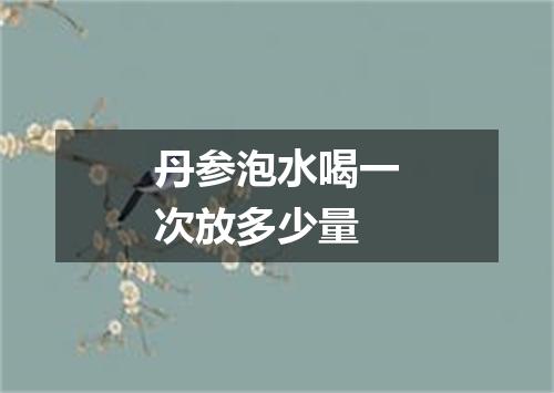 丹参泡水喝一次放多少量