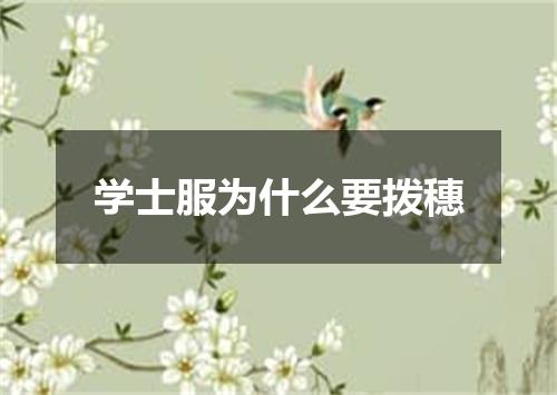 学士服为什么要拨穗