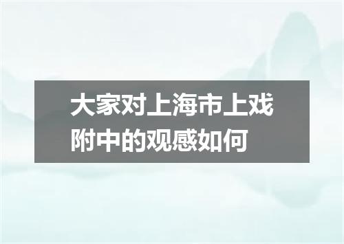 大家对上海市上戏附中的观感如何
