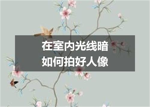 在室内光线暗如何拍好人像