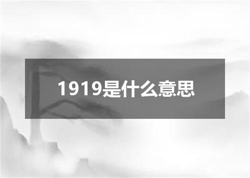 1919是什么意思