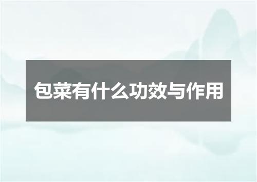 包菜有什么功效与作用