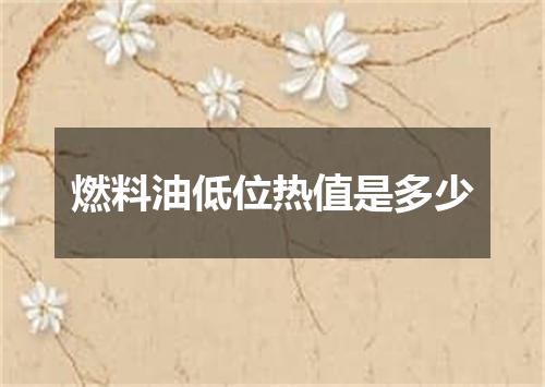 燃料油低位热值是多少