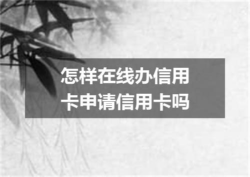 怎样在线办信用卡申请信用卡吗