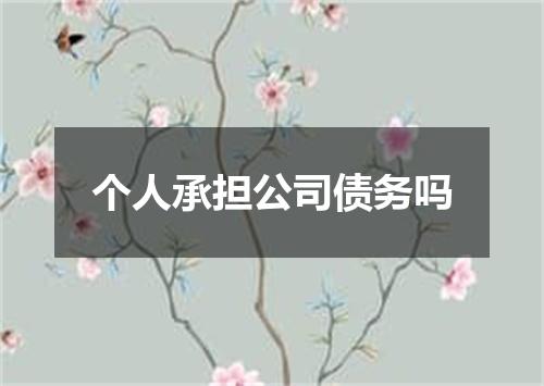 个人承担公司债务吗