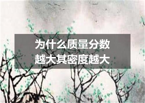 为什么质量分数越大其密度越大