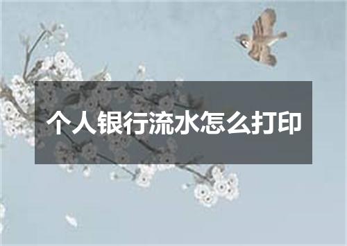 个人银行流水怎么打印