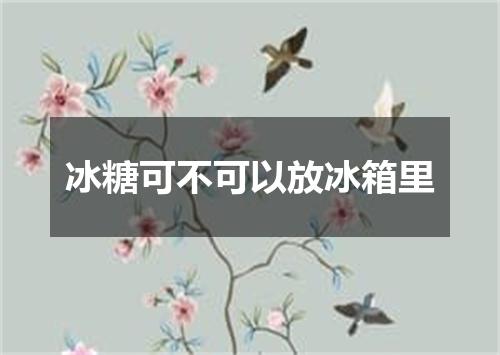 冰糖可不可以放冰箱里