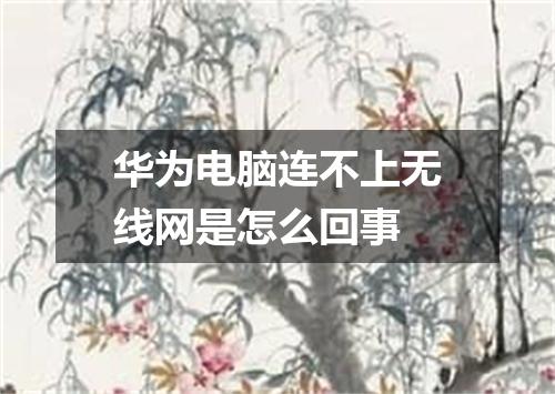 华为电脑连不上无线网是怎么回事