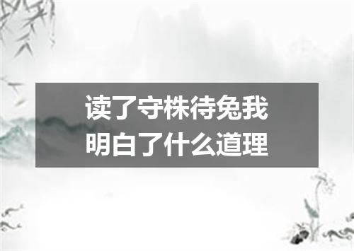 读了守株待兔我明白了什么道理