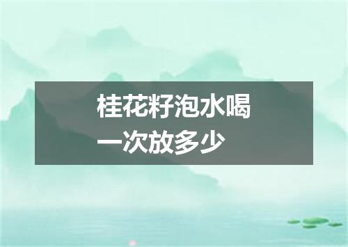 桂花籽泡水喝一次放多少