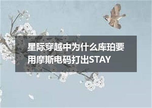 星际穿越中为什么库珀要用摩斯电码打出STAY