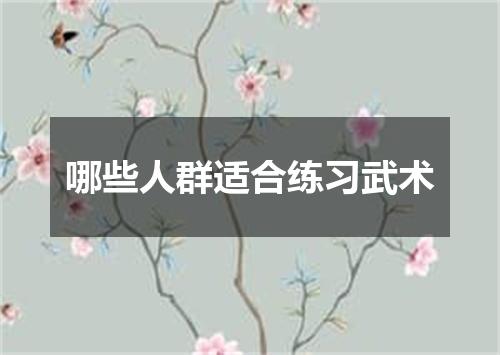 哪些人群适合练习武术