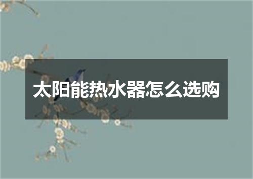 太阳能热水器怎么选购