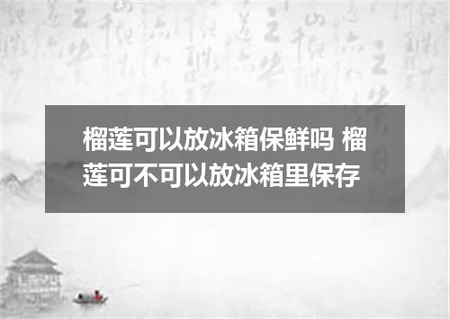 榴莲可以放冰箱保鲜吗 榴莲可不可以放冰箱里保存