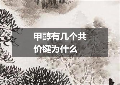 甲醇有几个共价键为什么