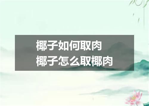 椰子如何取肉 椰子怎么取椰肉