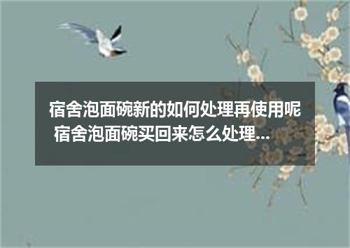 宿舍泡面碗新的如何处理再使用呢 宿舍泡面碗买回来怎么处理才能用
