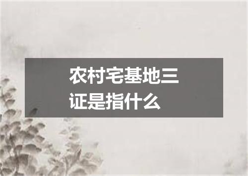 农村宅基地三证是指什么