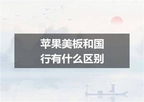 苹果美板和国行有什么区别