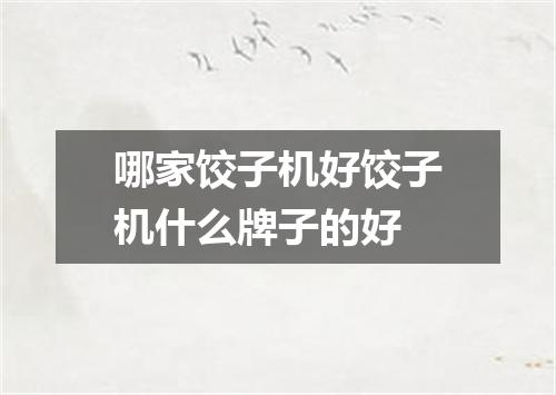 哪家饺子机好饺子机什么牌子的好