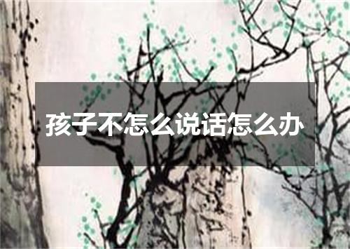 孩子不怎么说话怎么办