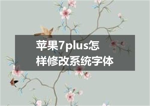 苹果7plus怎样修改系统字体
