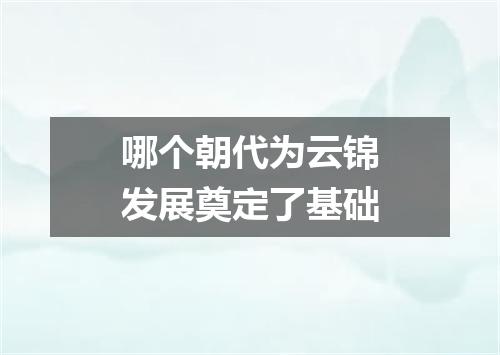 哪个朝代为云锦发展奠定了基础