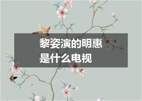 黎姿演的明惠是什么电视