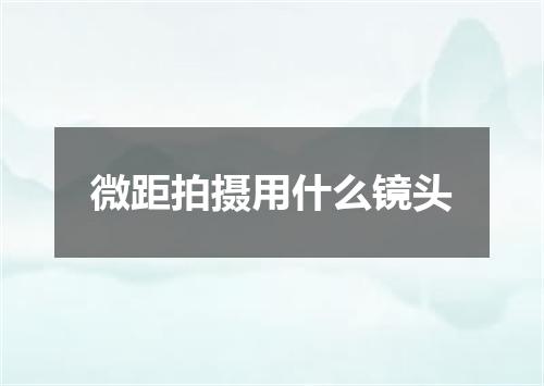 微距拍摄用什么镜头