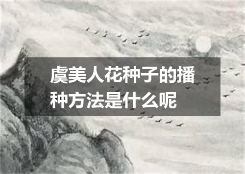 虞美人花种子的播种方法是什么呢